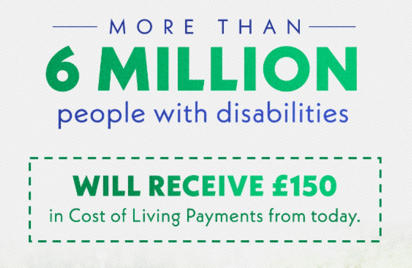 6 million people living with disabilities will receive extra help with the cost of living.