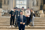 Elliot with Carshalton Boys students on their recent visit to Parliament.