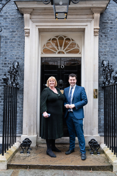 Elliot and Sue outside Number 10