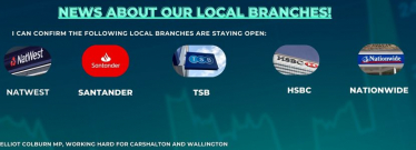Graphic naming which banks are staying open