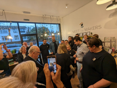Helping to celebrate the launch of the new store.