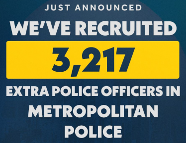 3,217 extra police officers have been recruited into the Met Police